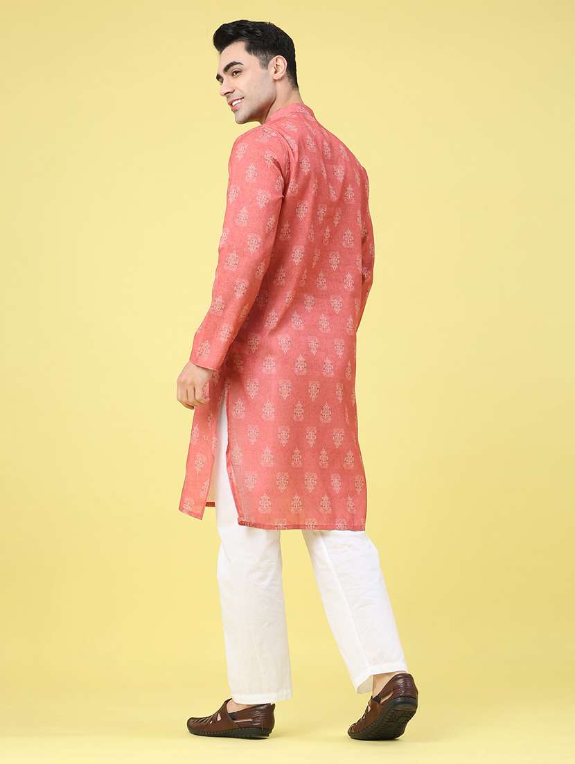 men printed long sleeve kurta set - 22175056 -  Standard Image - 4