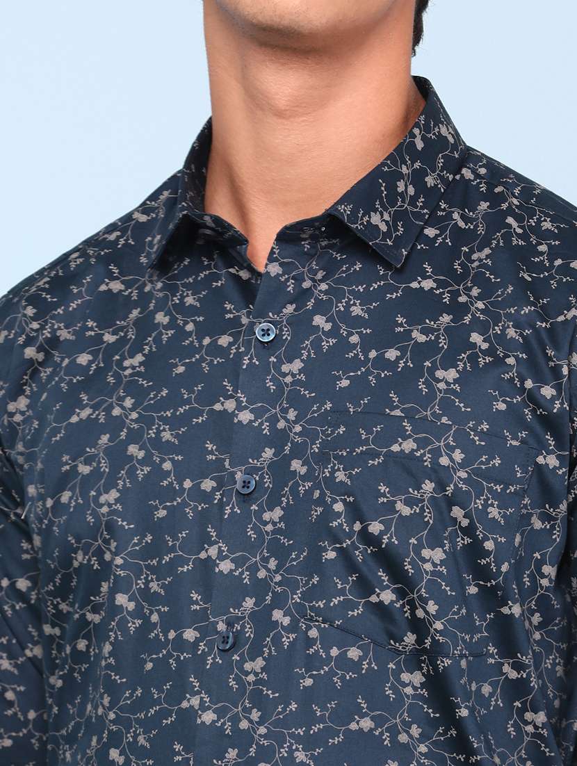 men teal cotton casual shirt - 22175067 -  Standard Image - 1