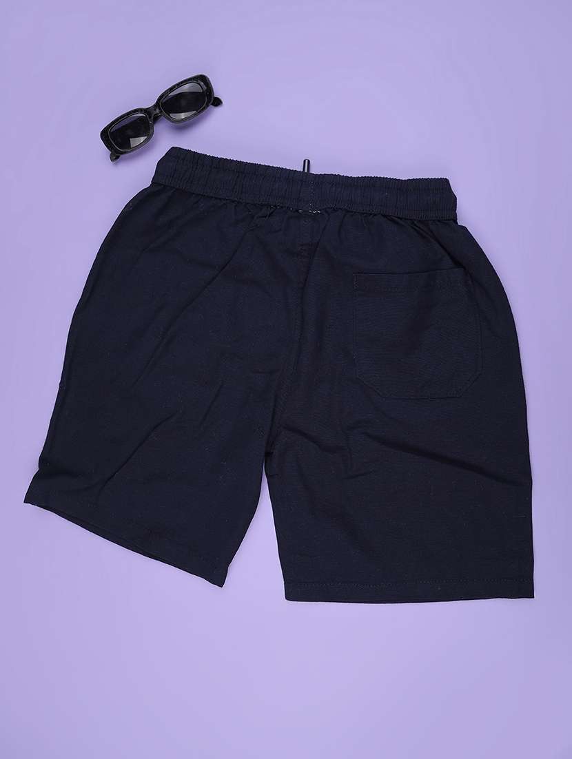 kids navy blue cotton shorts shorts and three-fourth - 22175086 -  Standard Image - 1