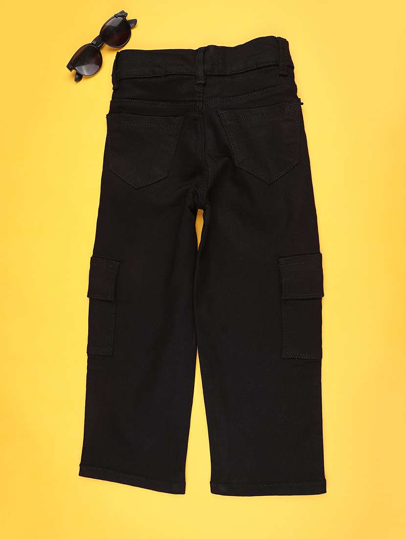 Girls Solid Mid Rise Cargo - 22175092 -  Standard Image - 1