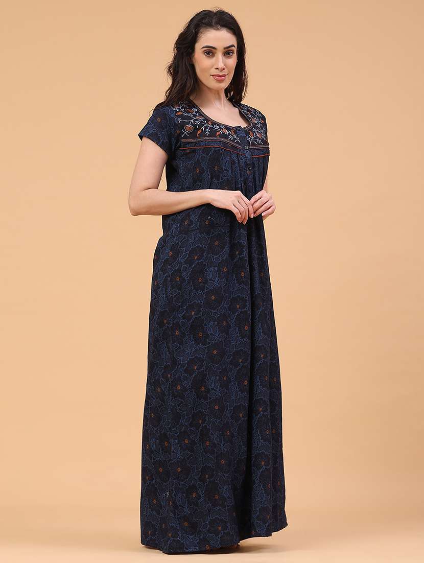 women printed short sleeve nighty - 22175103 -  Standard Image - 4