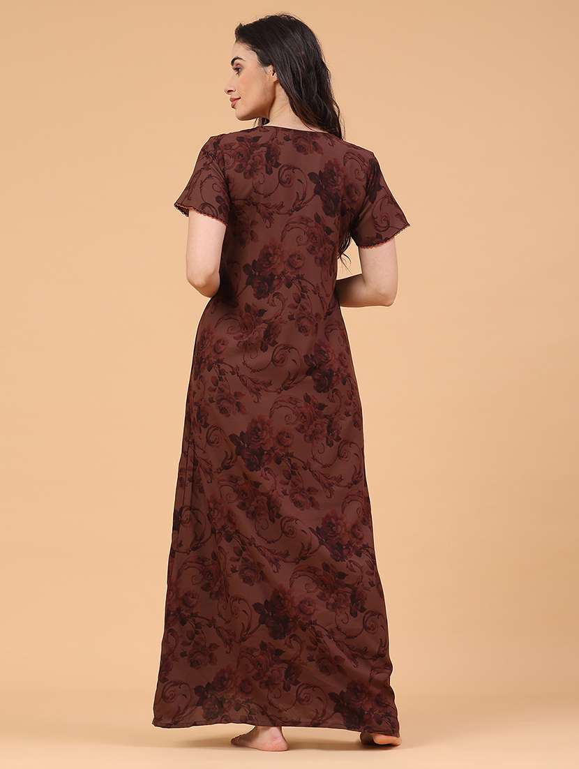women printed short sleeve nighty - 22175104 -  Standard Image - 4