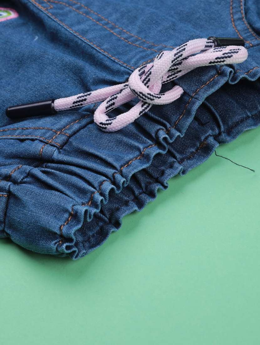 girls embroidered mid rise regular shorts - 22175253 -  Standard Image - 4