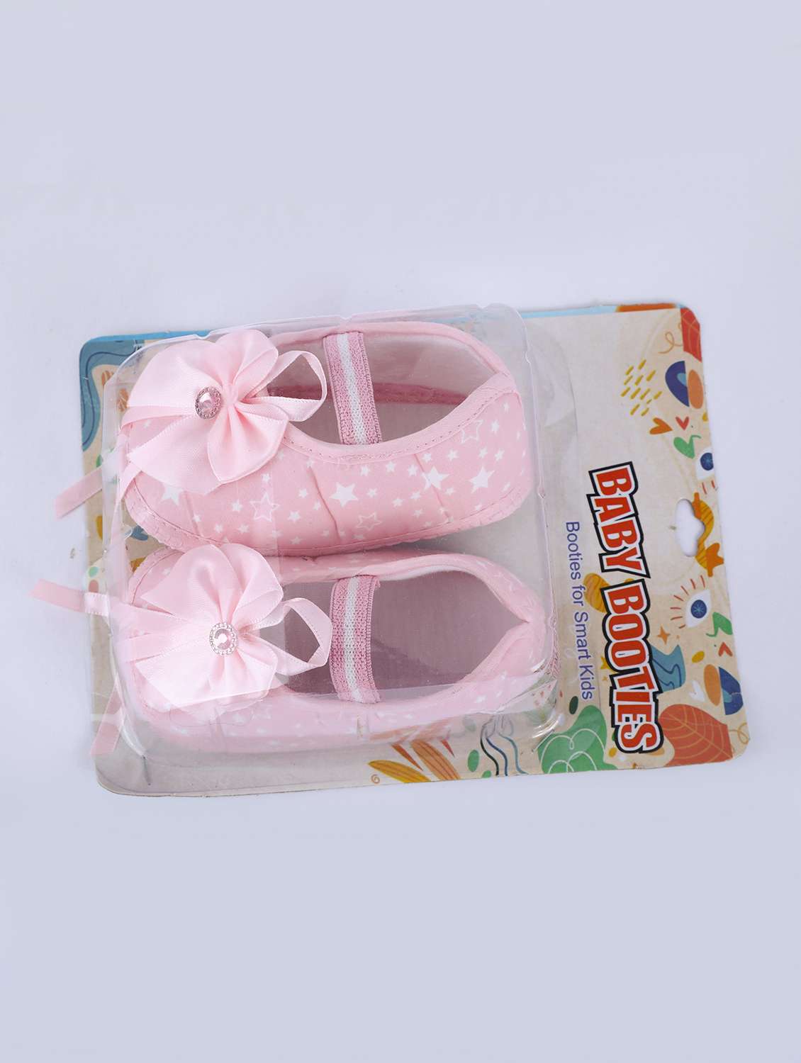 girl soft cotton booties with bow details - 22175276 -  Standard Image - 1