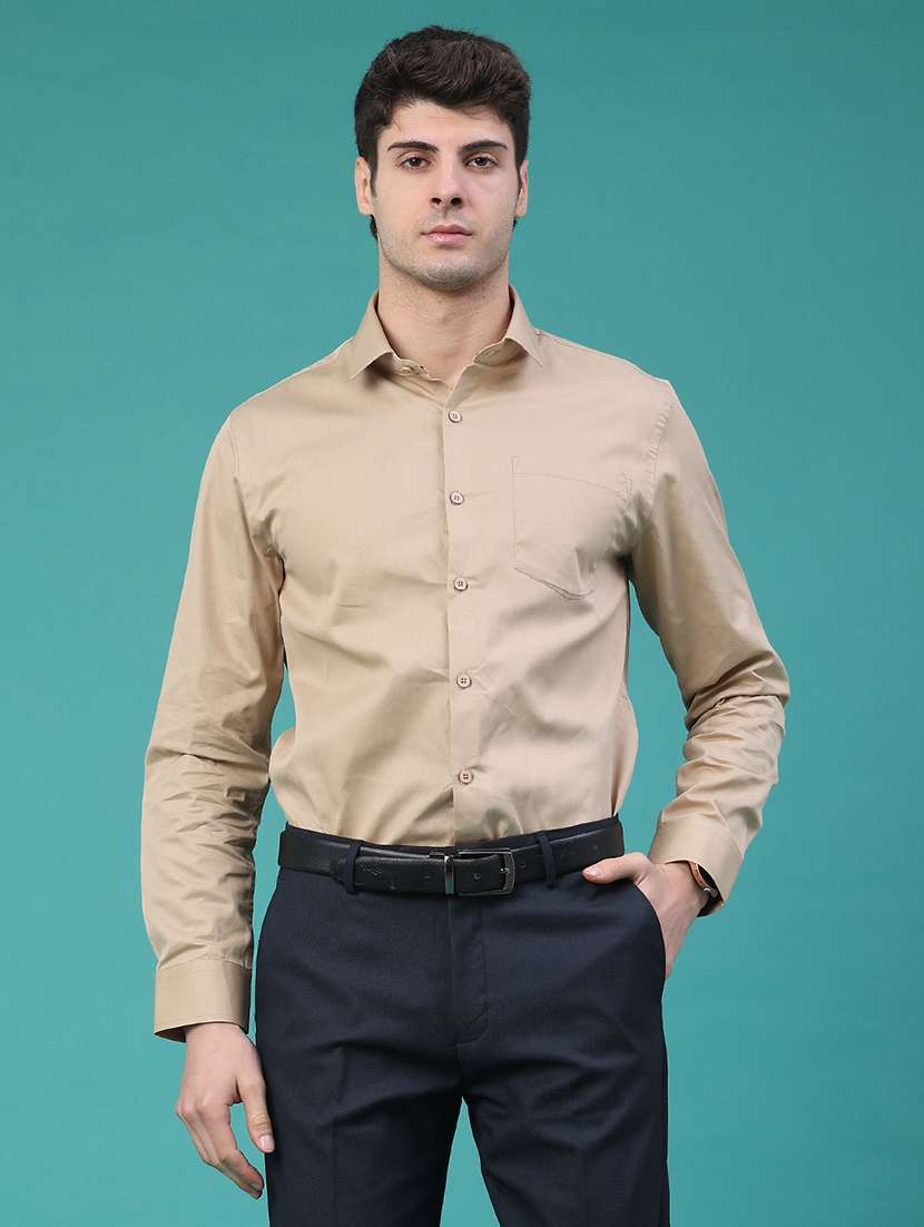 men solid long sleeve slim fit formal shirt - 22175291 -  Standard Image - 1
