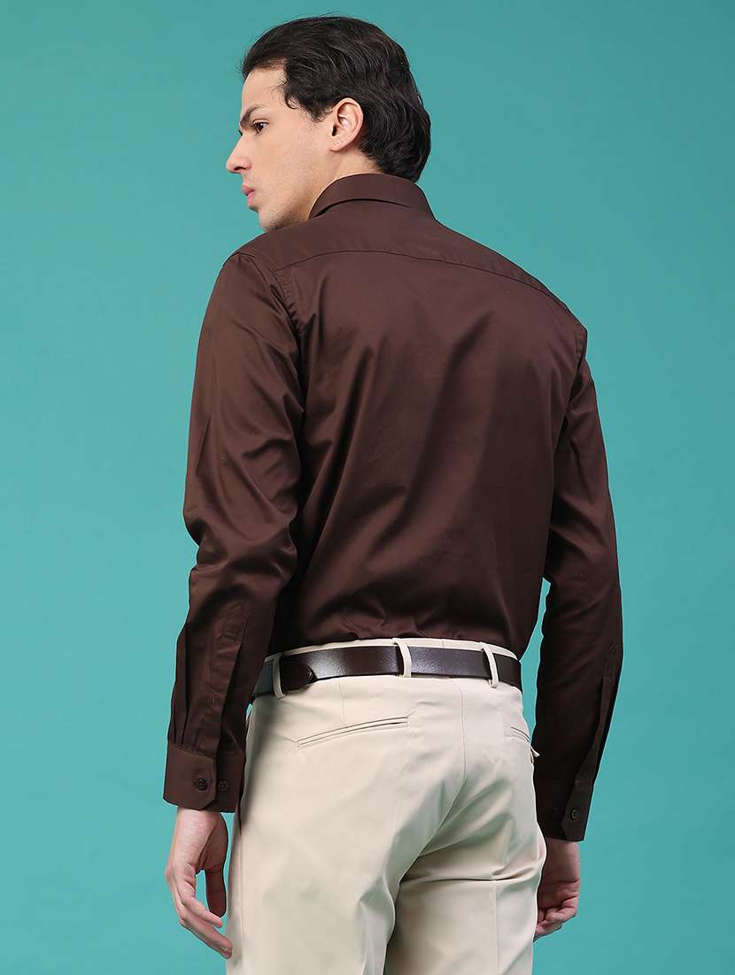 men solid long sleeve slim fit formal shirt - 22175292 -  Standard Image - 4