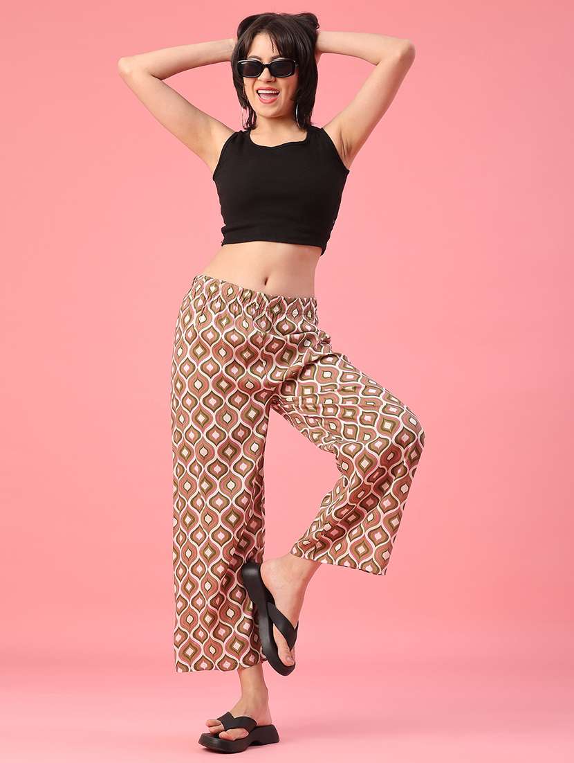 women printed mid rise palazzo - 22175330 -  Standard Image - 4