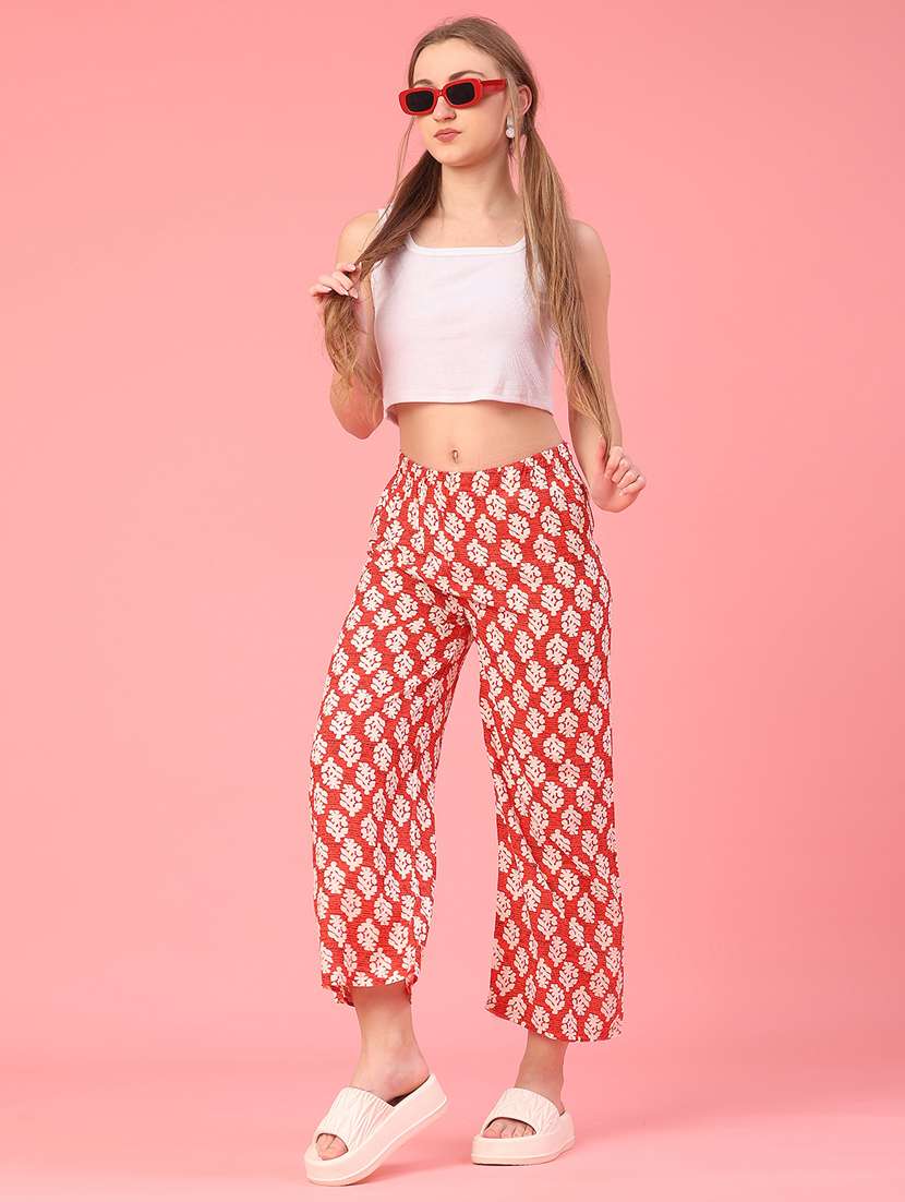 women printed mid rise palazzo - 22175331 -  Standard Image - 4