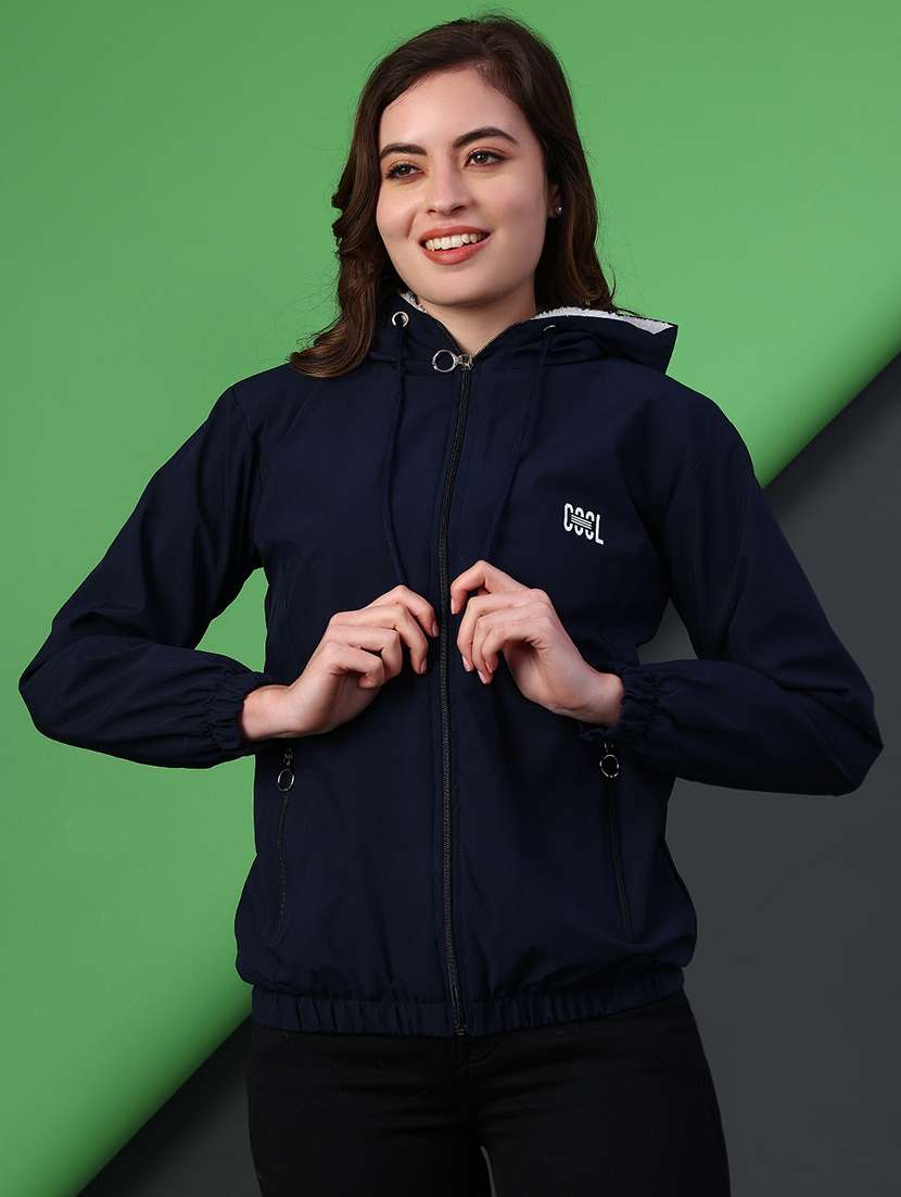 women solid long sleeve hooded quilted jacket - 22175339 -  Standard Image - 1