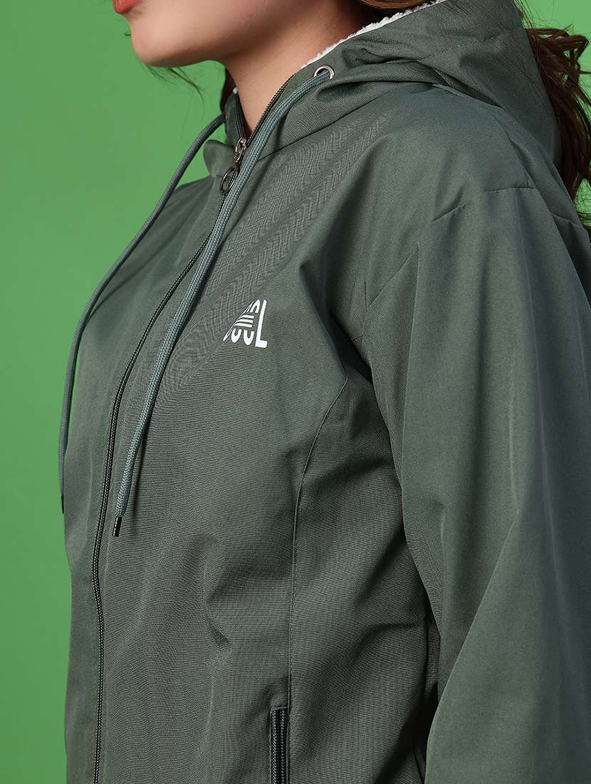 women solid long sleeve hooded quilted jacket - 22175341 -  Standard Image - 4