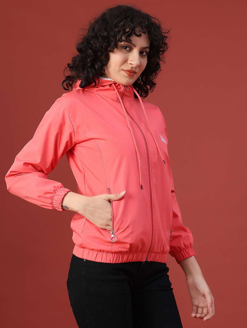 women solid long sleeve hooded sweatshirt - 22175342 -  Standard Image - 1