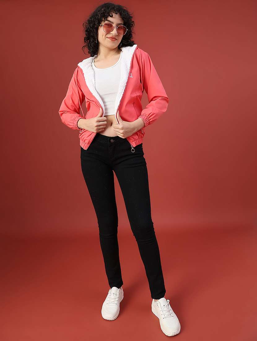 women solid long sleeve hooded sweatshirt - 22175342 -  Standard Image - 4