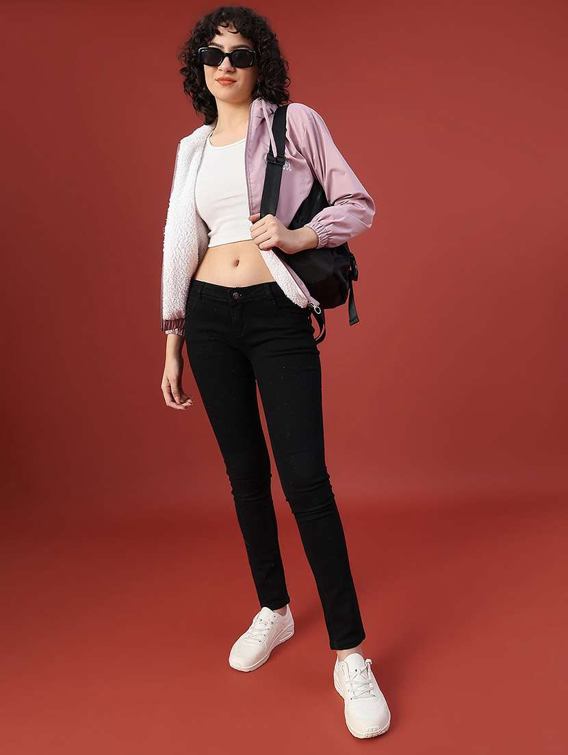 women solid long sleeve hooded sweatshirt - 22175344 -  Standard Image - 4