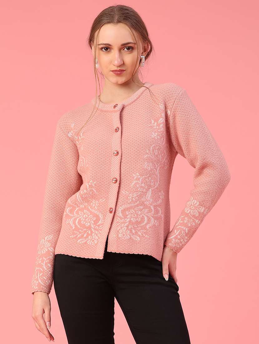 women self design long sleeve cardigan - 22175371 -  Standard Image - 1