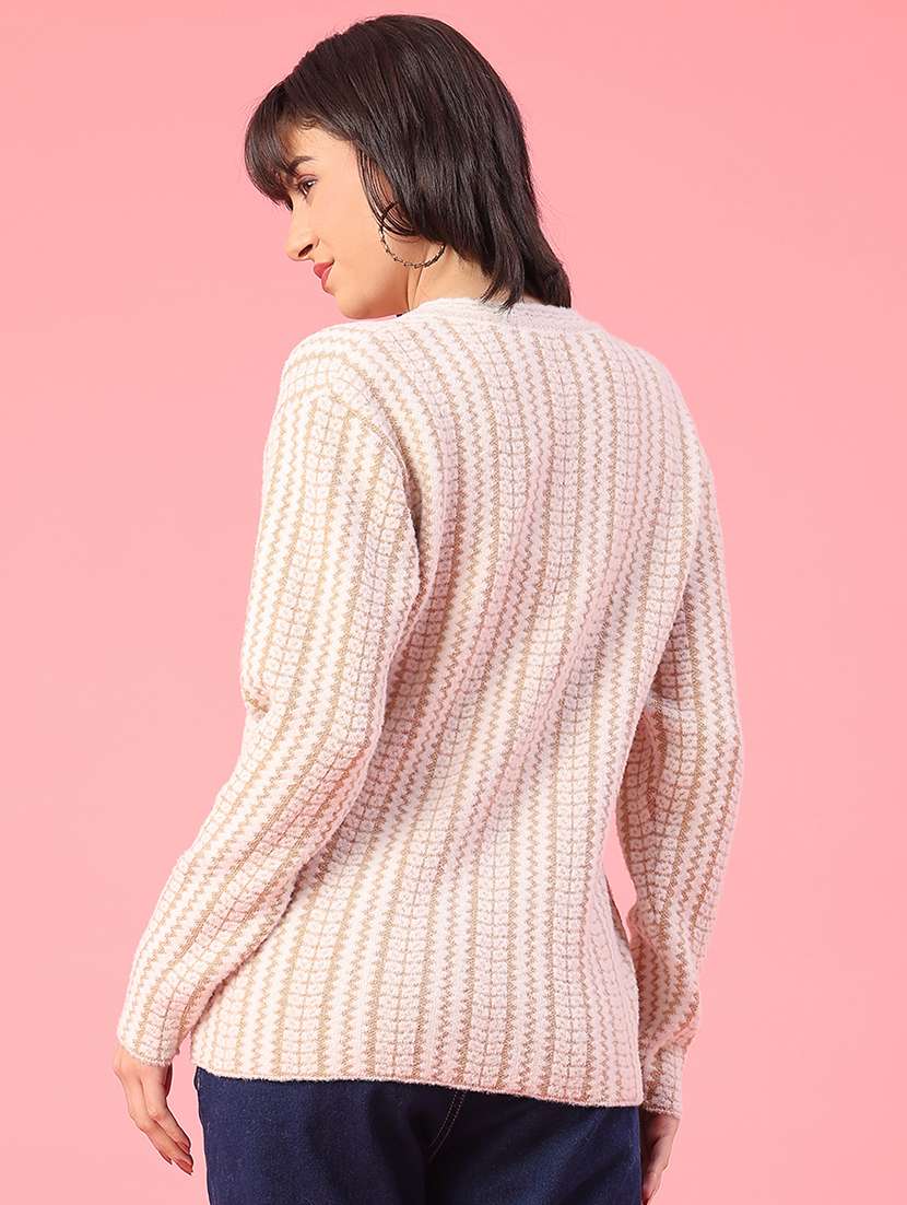 women self design long sleeve cardigan - 22175372 -  Standard Image - 4