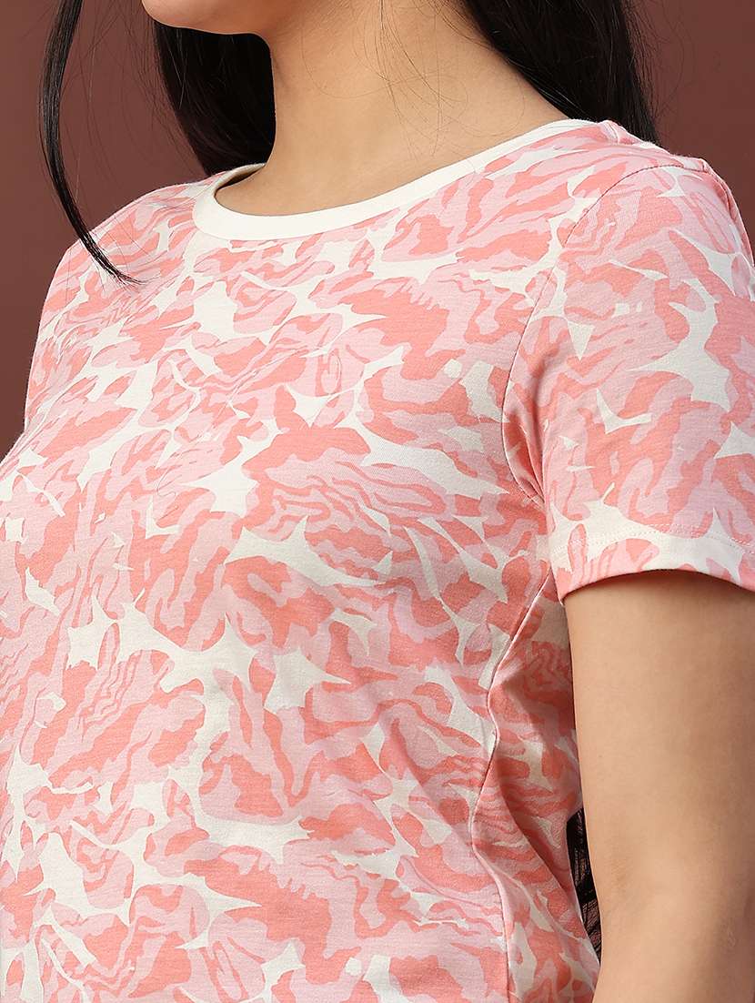 peach cotton regular tshirt - 22175406 -  Standard Image - 1