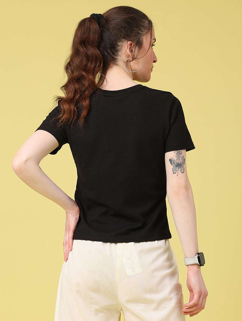 black cotton regular tshirt - 22175423 -  Standard Image - 4