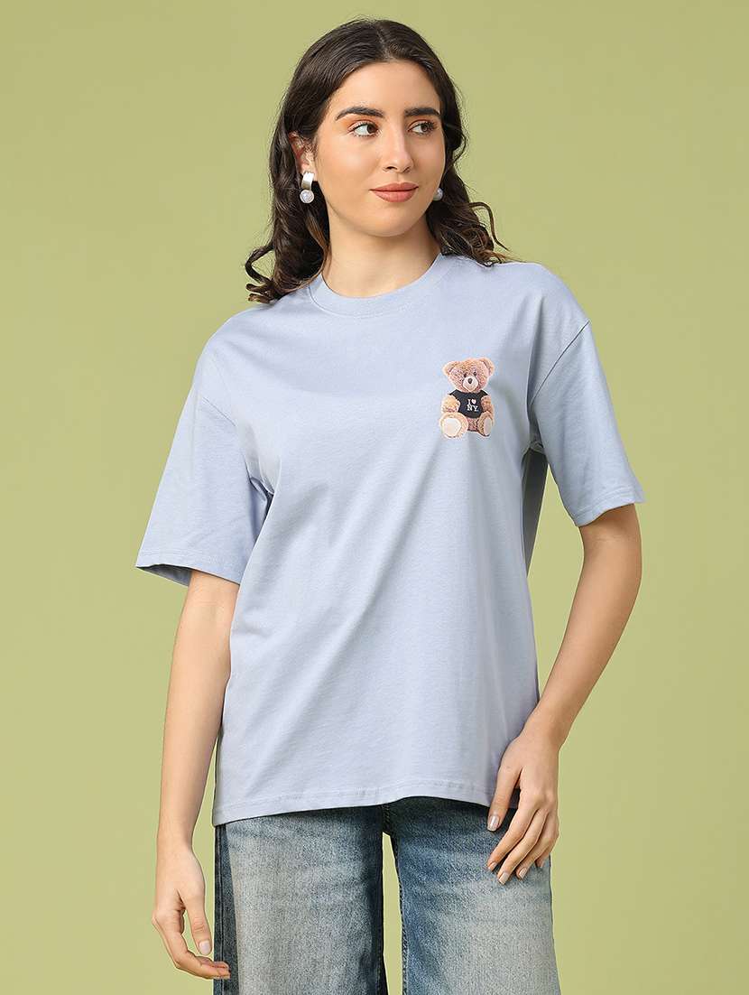women printed short sleeve oversized t-shirt - 22175444 -  Standard Image - 1