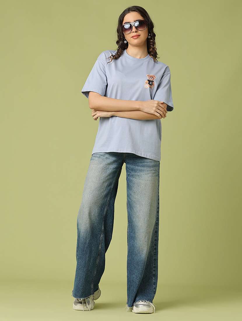 women printed short sleeve oversized t-shirt - 22175444 -  Standard Image - 4