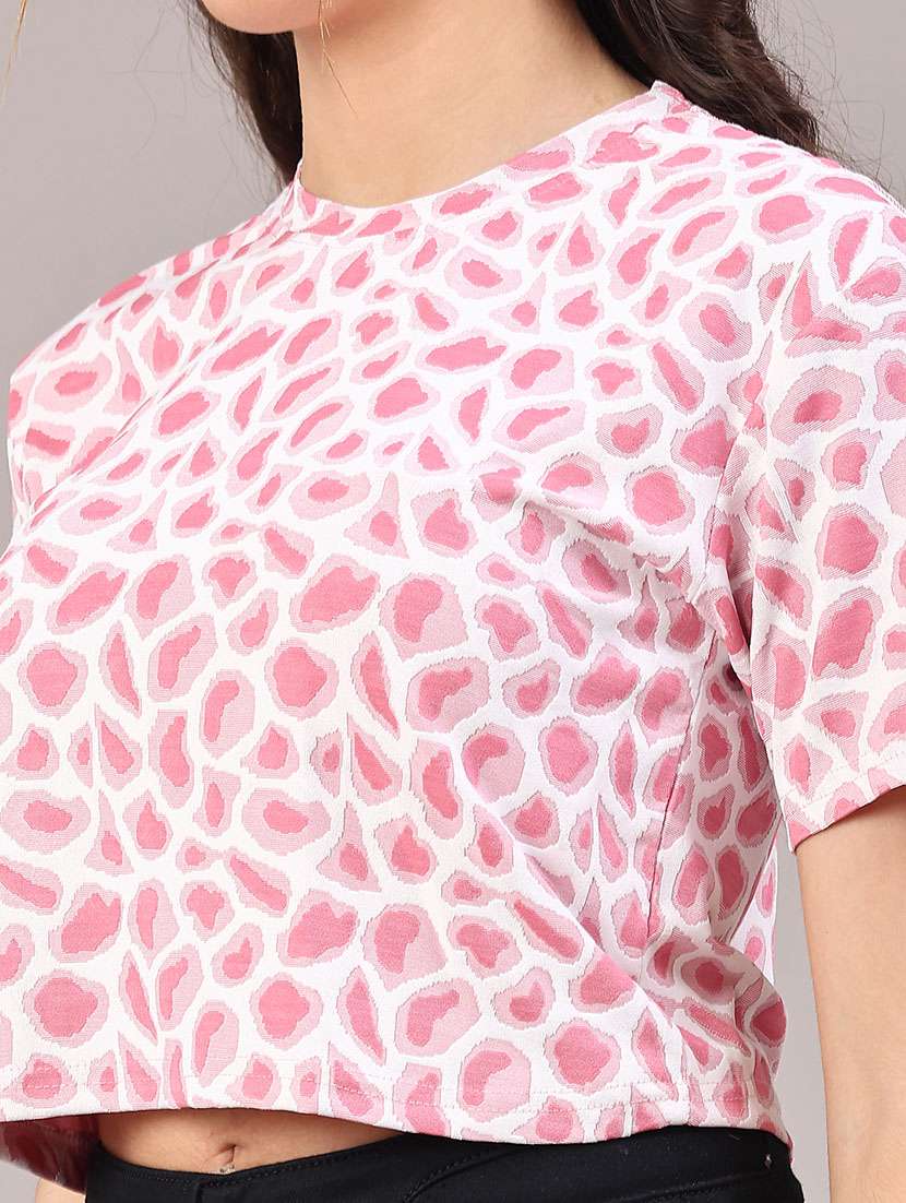 women printed short sleeve crop t-shirt - 22175452 -  Standard Image - 1