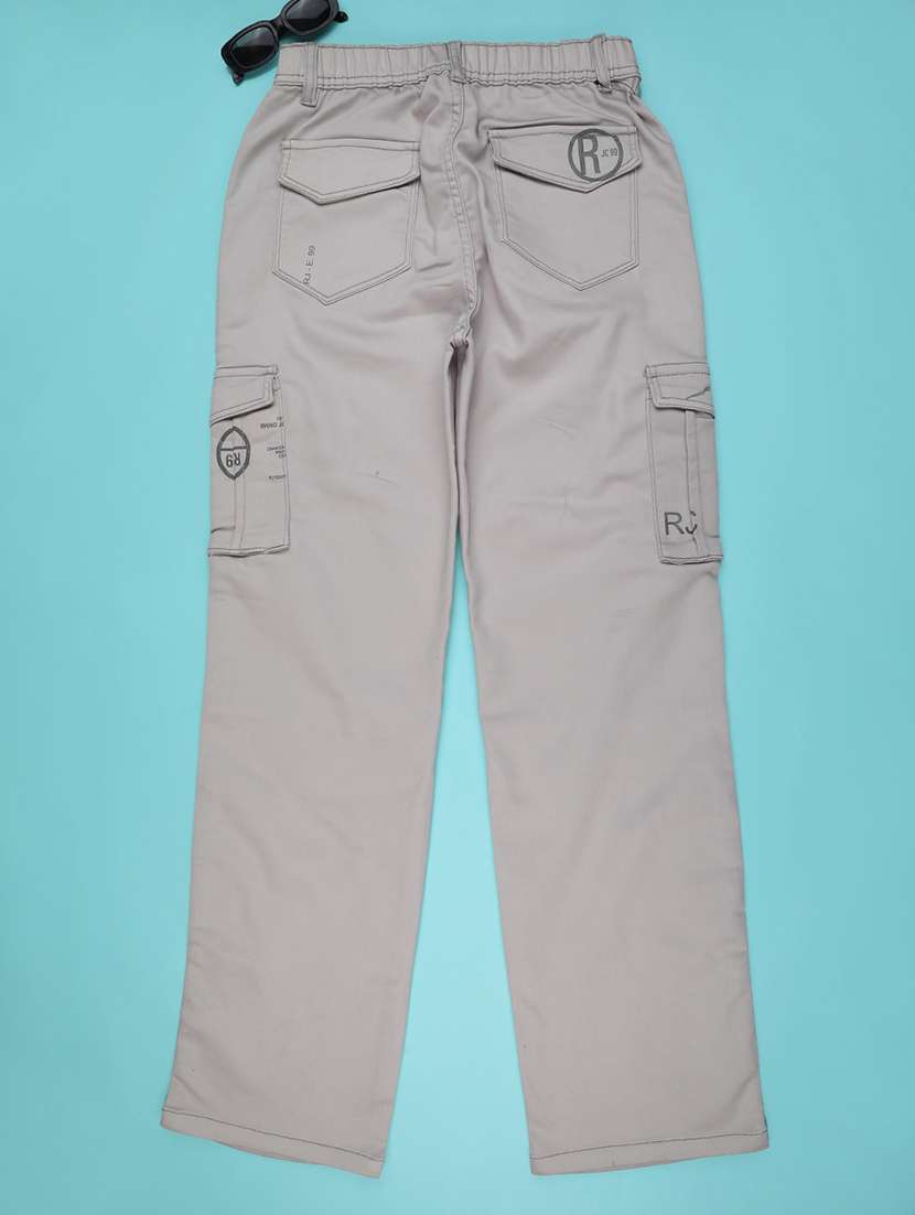 girls solid mid rise cargo - 22175531 -  Standard Image - 1