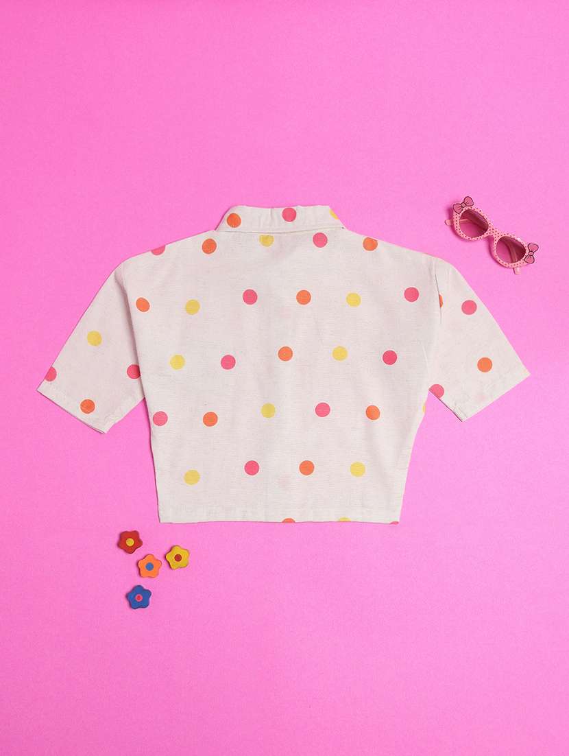 girls polka doted collared top - 22175563 -  Standard Image - 1