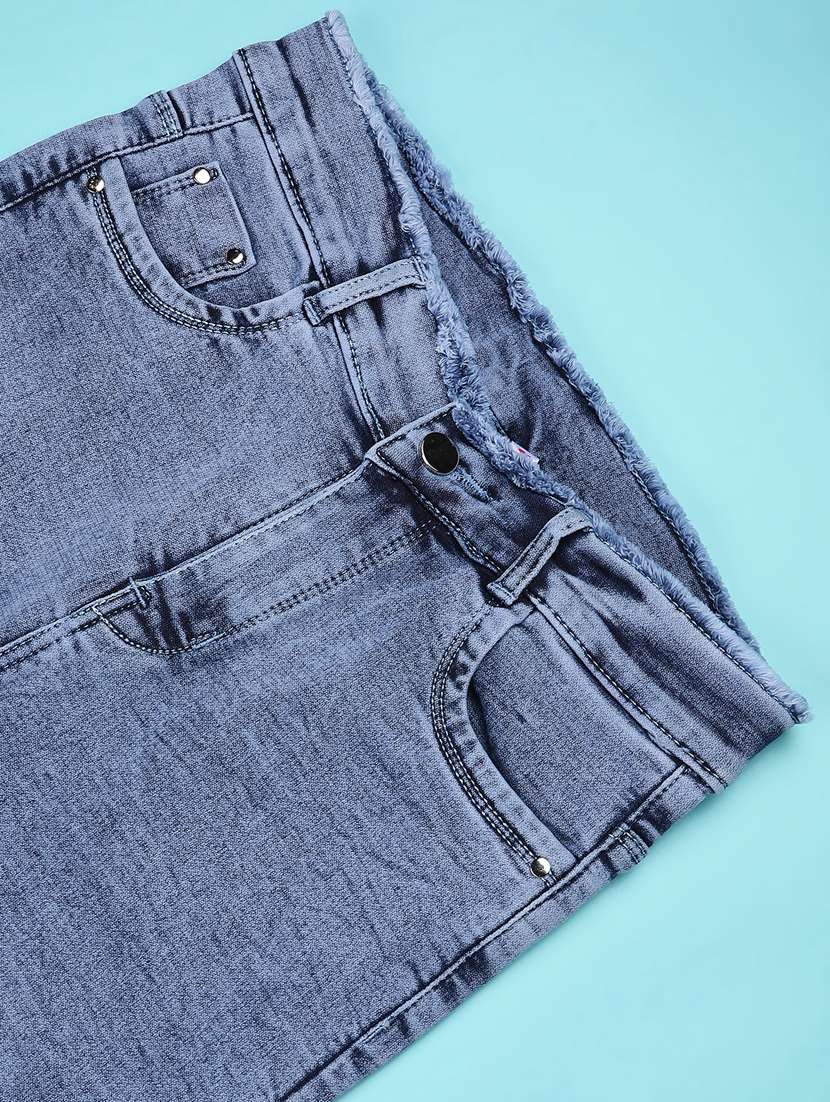 Girls Solid Md Rise Bootcut Jeans - 22175567 -  Standard Image - 4