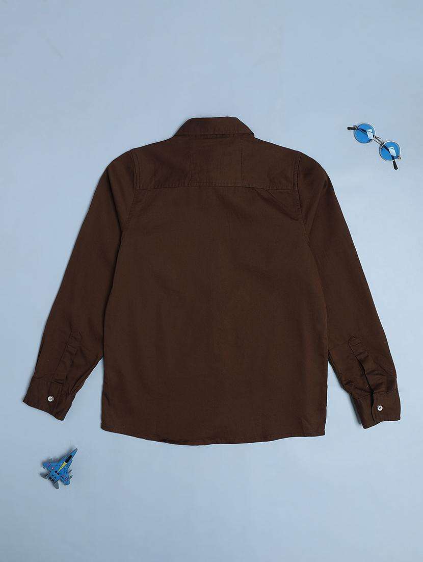 boys solid collred long sleeve shirt - 22175586 -  Standard Image - 1
