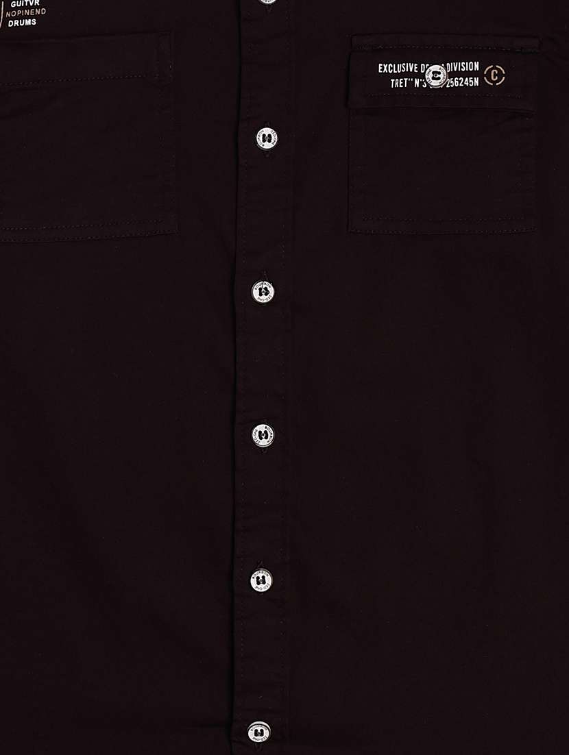 boys solid collared long sleeve shirt - 22175587 -  Standard Image - 4