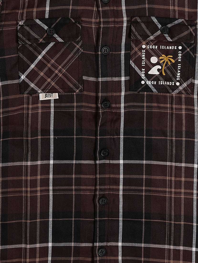 boys brown cotton shirt - 22175590 -  Standard Image - 4