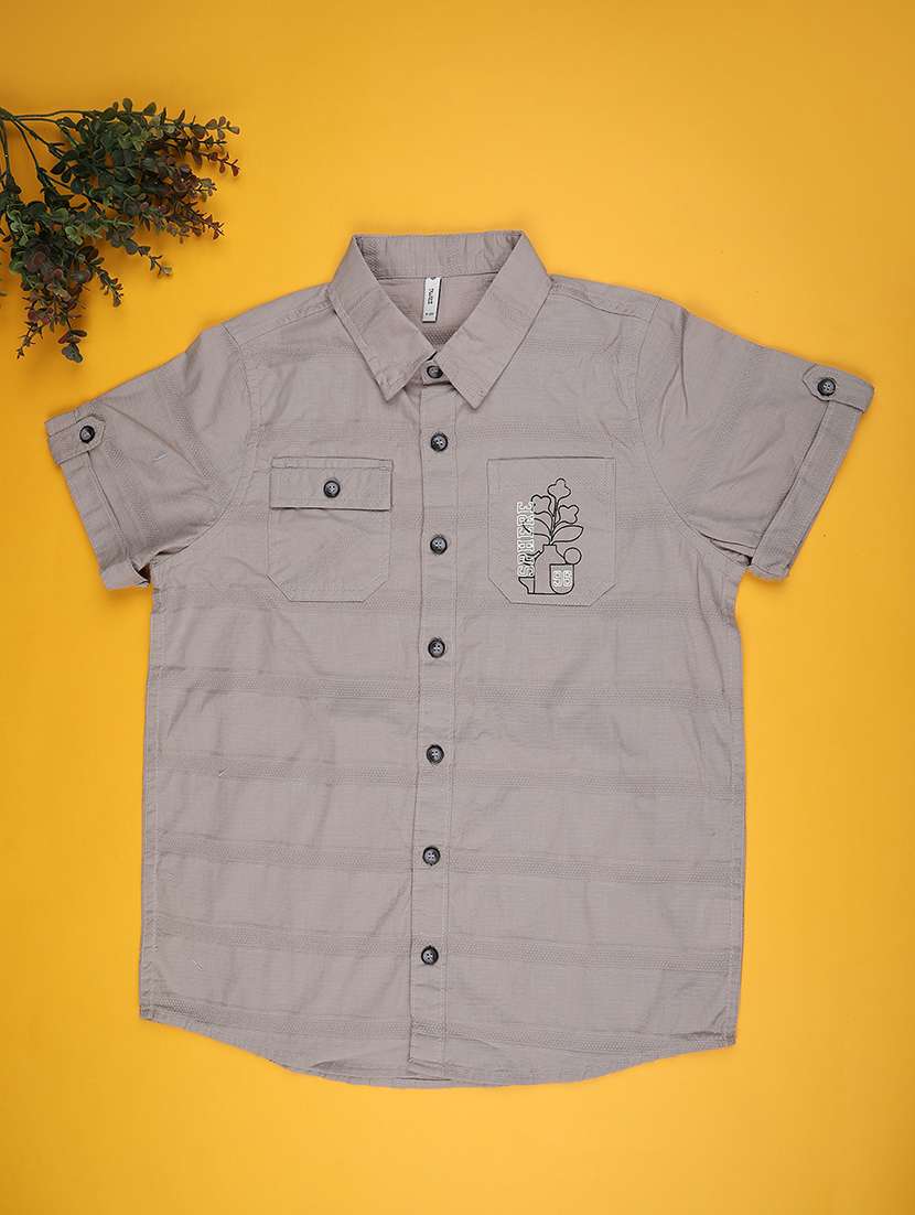 boys printed collared short sleeve shirt - 22175599 -  Standard Image - 1