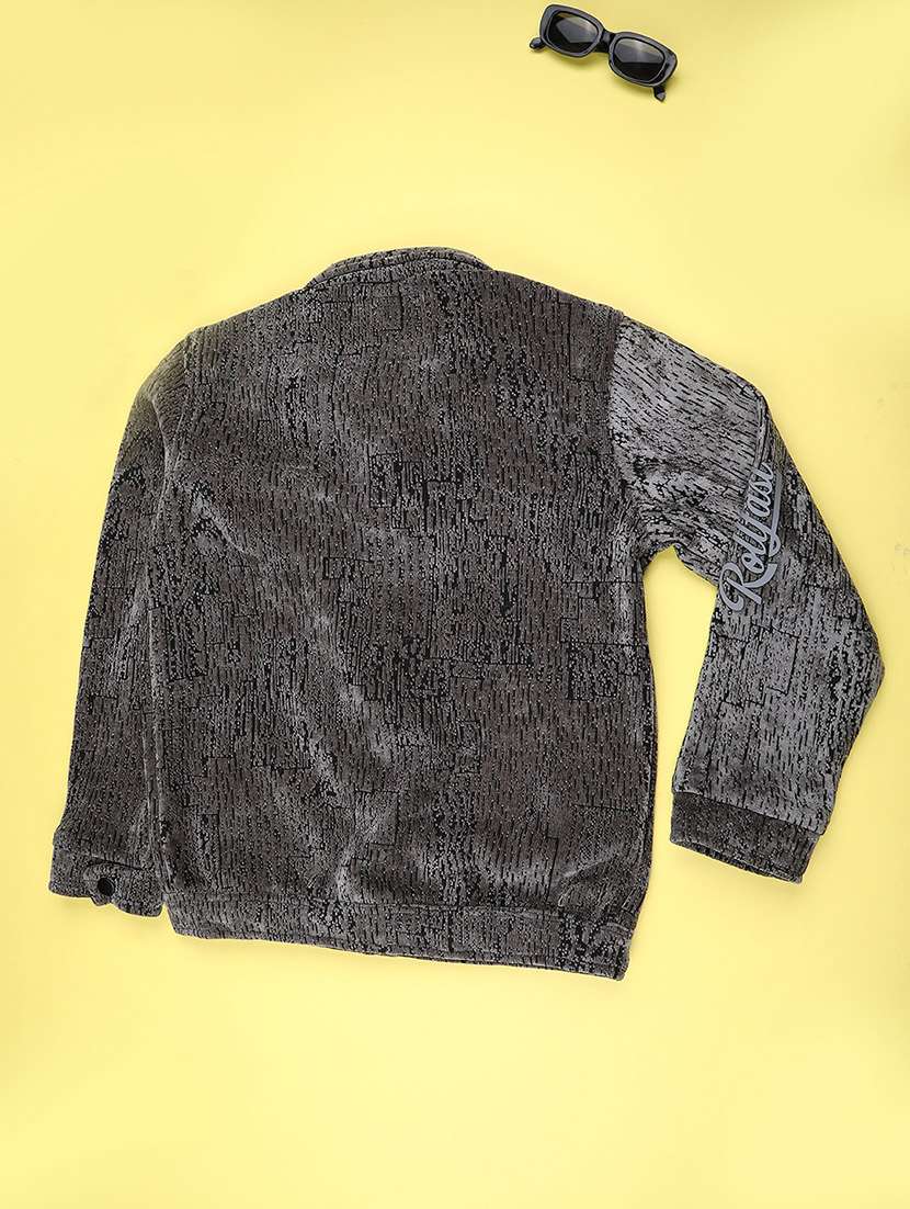 Boys Self Design Long Sleeve Shacket - 22175634 -  Standard Image - 1