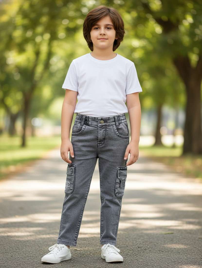 boys washed mid rise cargo pant