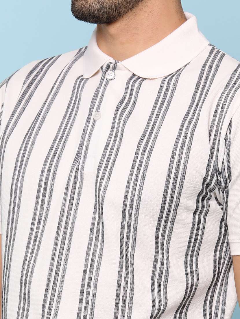 men striped short sleeve regular fit polo t-shirt - 22175815 -  Standard Image - 1