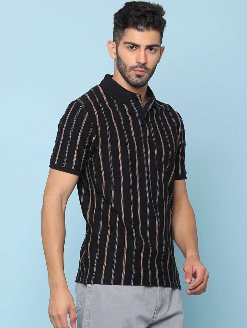 men striped short sleeve regular fit polo t-shirt - 22175816 -  Standard Image - 1