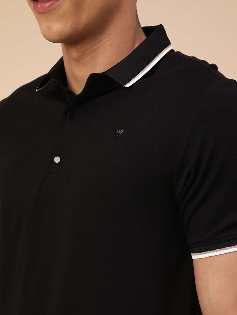 men solid short sleeves polo t-shirt - 22175834 -  Standard Image - 1