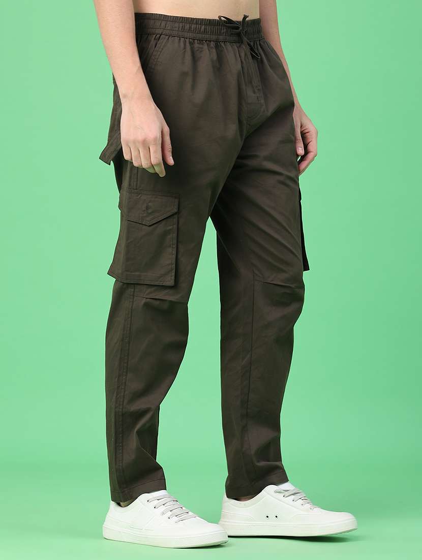 men solid mid rise regular fit cargo - 22175853 -  Standard Image - 1