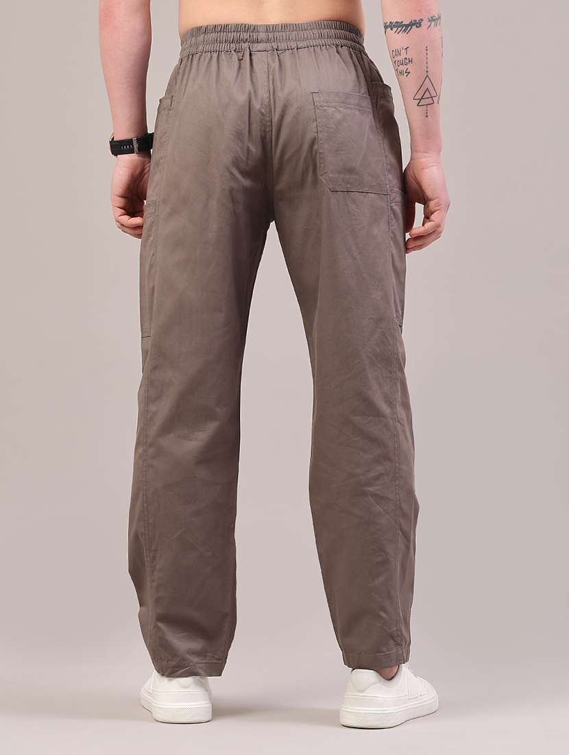 men solid mid rise regular fit cargo  - 22175854 -  Standard Image - 4