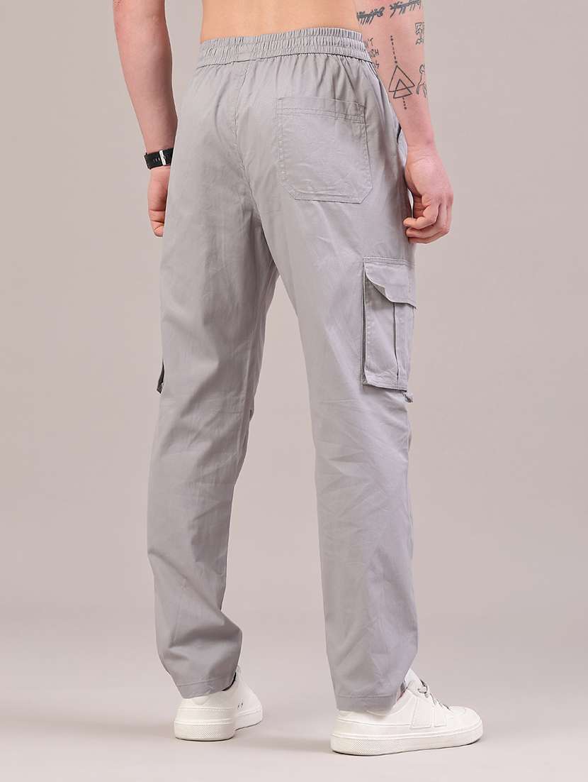 men solid mid rise regular fit cargo  - 22175855 -  Standard Image - 4