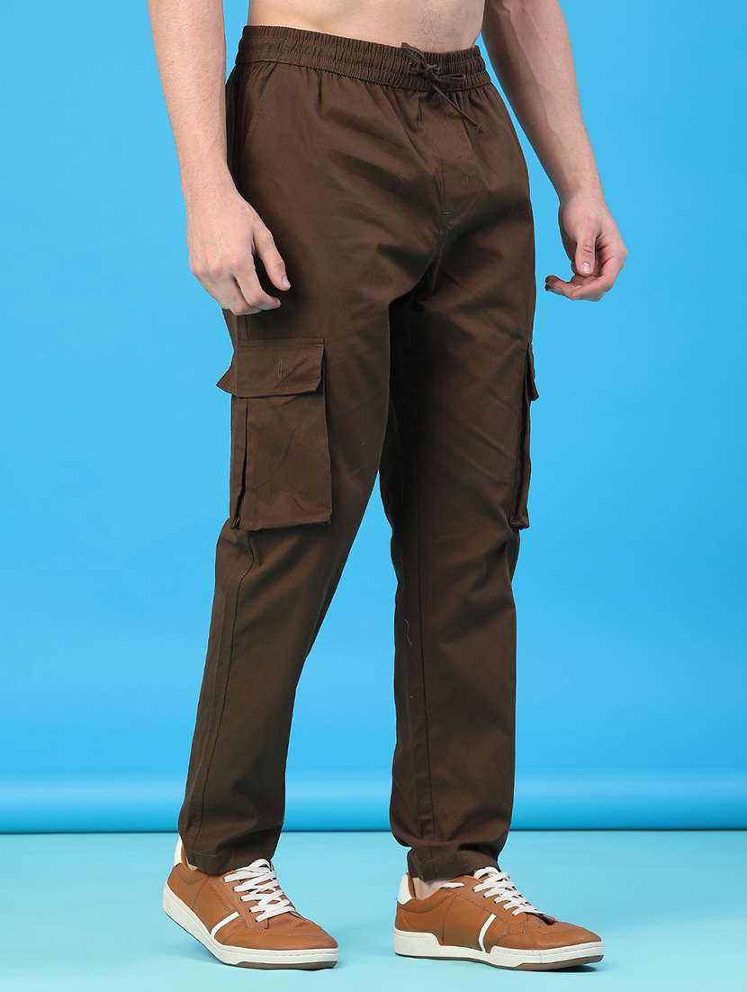men solid mid rise regular fit cargo - 22175856 -  Standard Image - 1