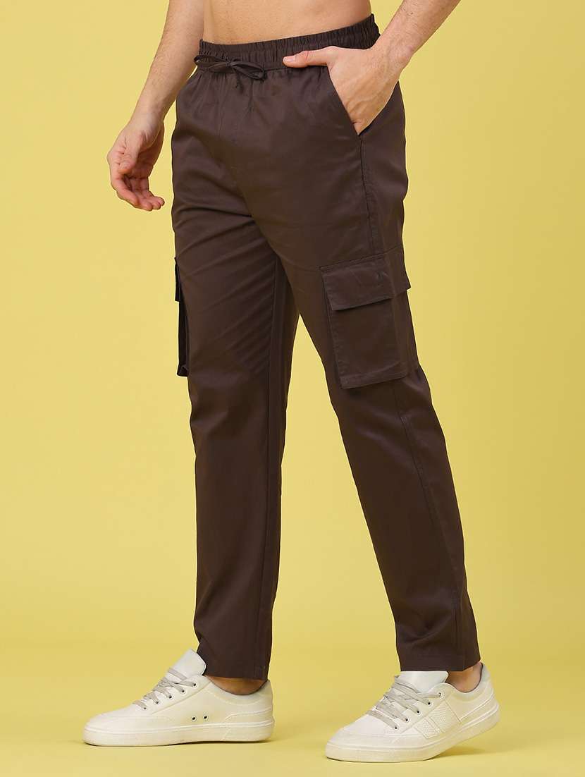 men solid mid rise regular fit cargo  - 22175857 -  Standard Image - 1