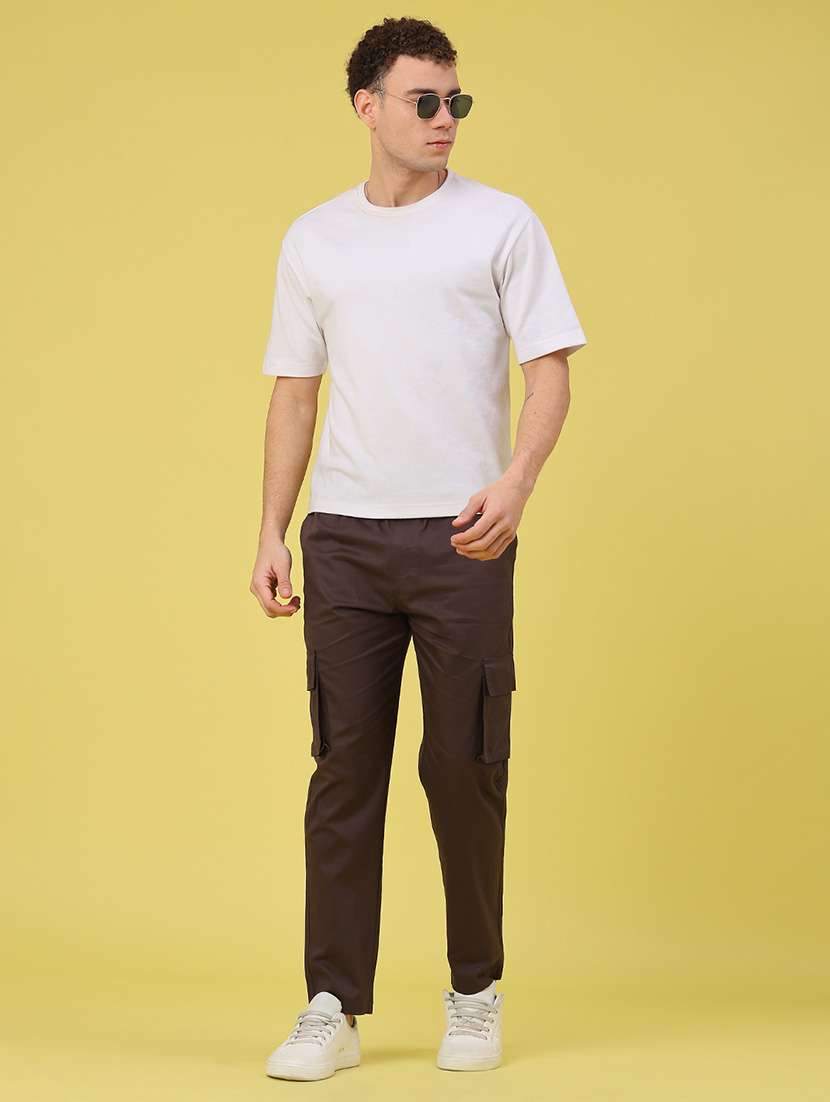 men solid mid rise regular fit cargo  - 22175857 -  Standard Image - 4