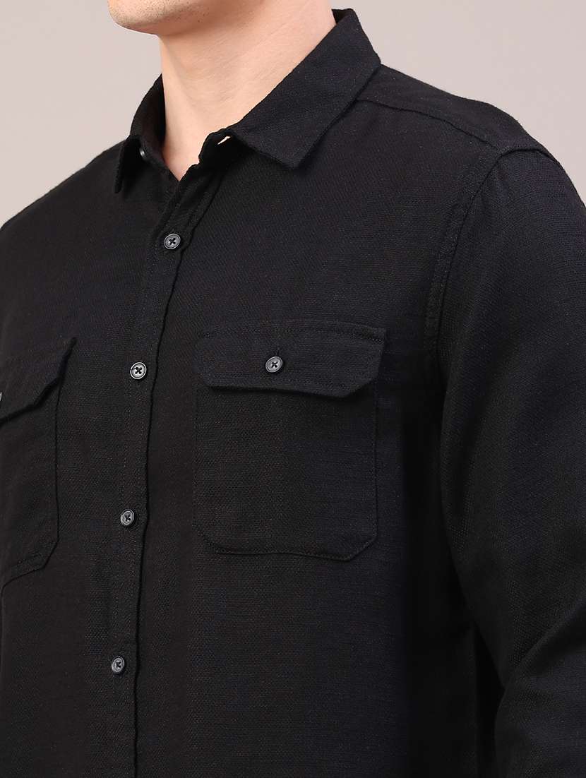men solid long sleeve regular fit casual shirt - 22175883 -  Standard Image - 1