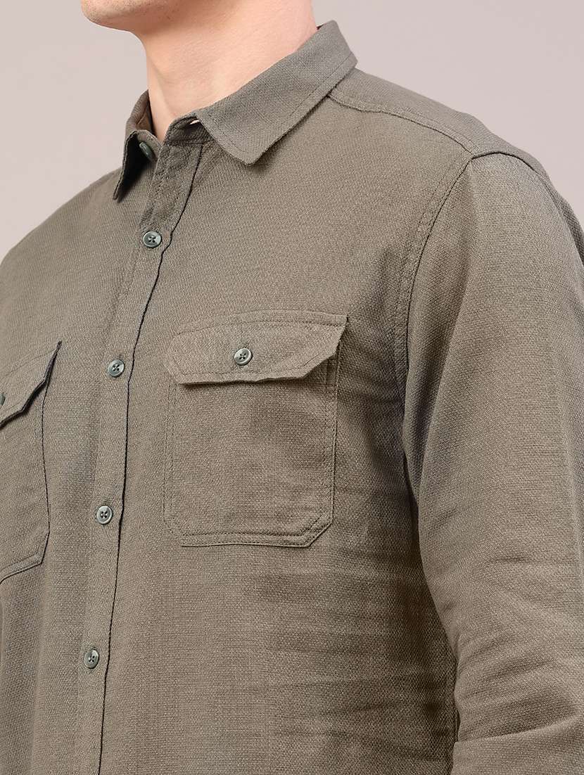men solid long sleeve regular fit casual shirt - 22175884 -  Standard Image - 1