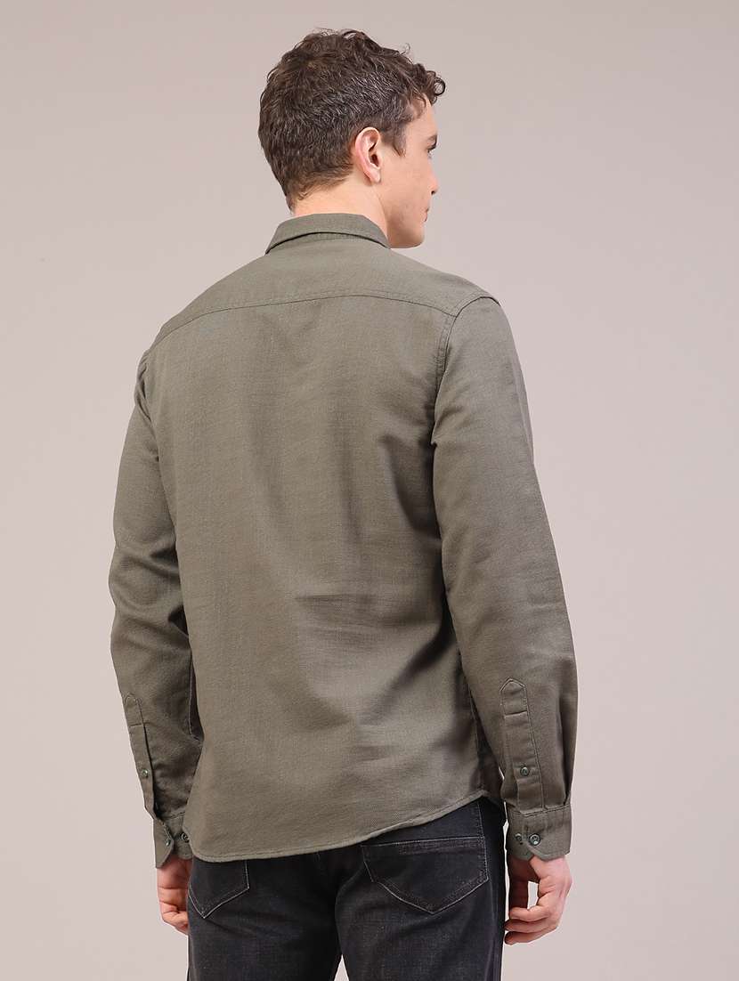 men solid long sleeve regular fit casual shirt - 22175884 -  Standard Image - 4