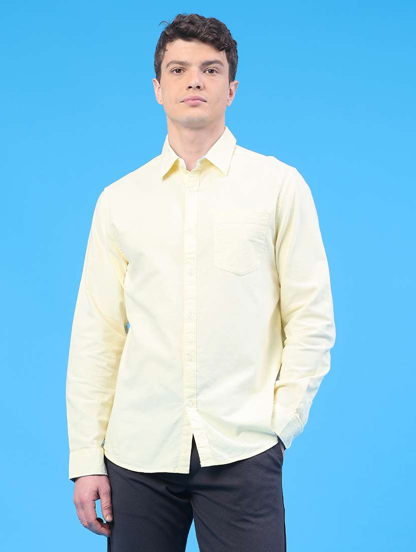 men solid long sleeve regular fit casual shirt - 22175885 -  Standard Image - 1