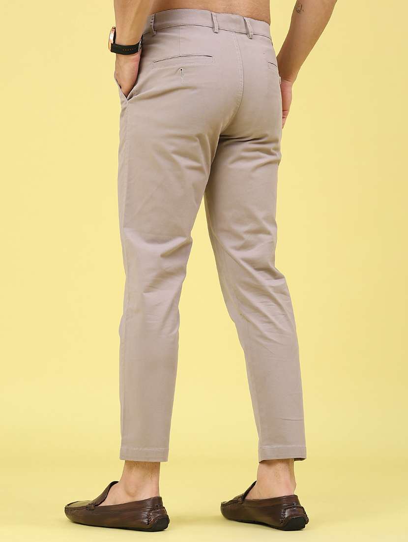 men solid mid rise chinos casual trouser - 22176082 -  Standard Image - 4