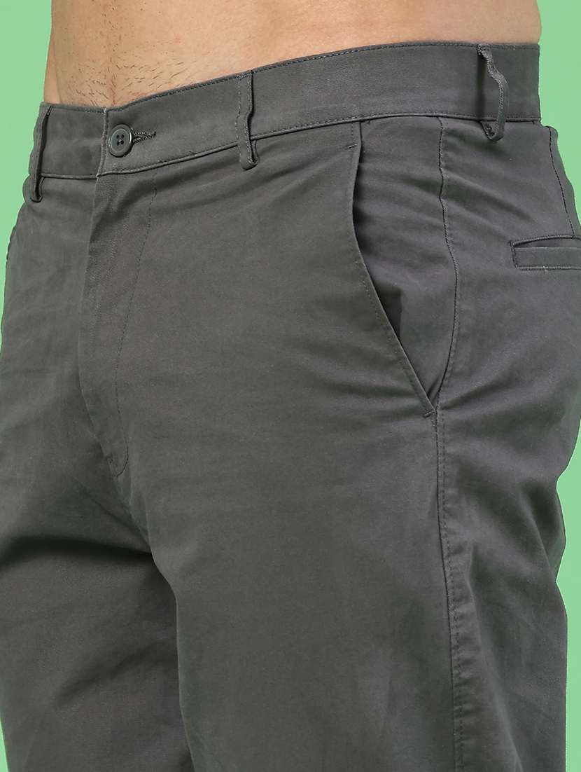men solid mid rise chinos casual trouser - 22176083 -  Standard Image - 1
