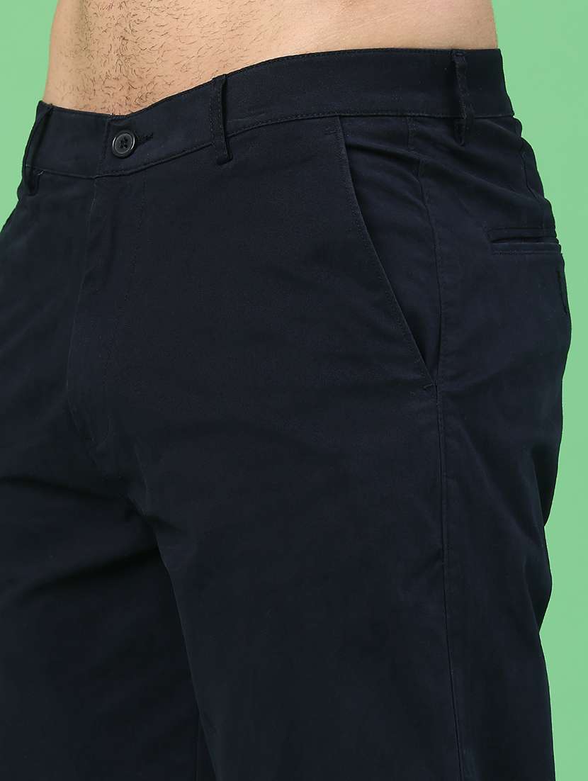 men solid mid rise chinos casual trouser - 22176087 -  Standard Image - 1