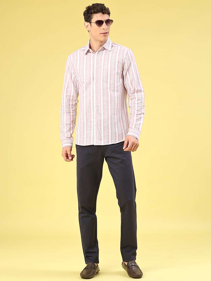 men solid mid rise chinos casual trouser - 22176088 -  Standard Image - 4